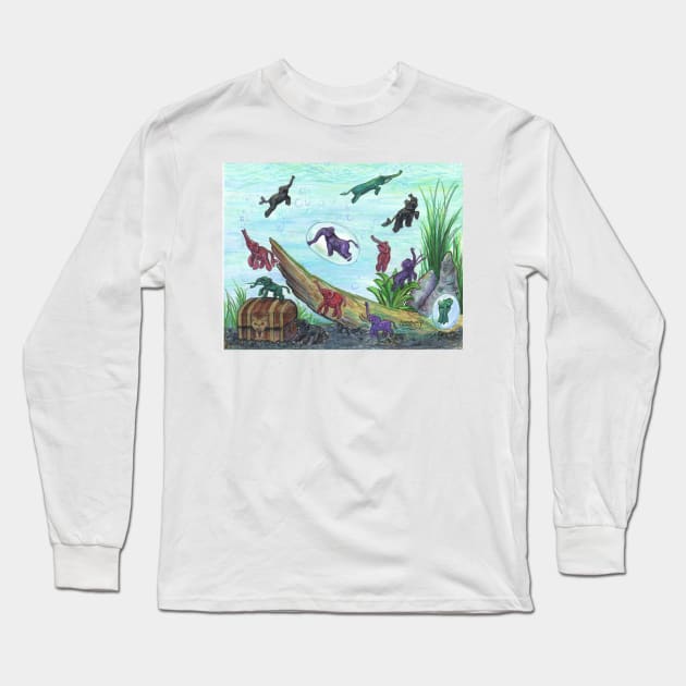 Elephant Fish Tank Long Sleeve T-Shirt by pegacorna